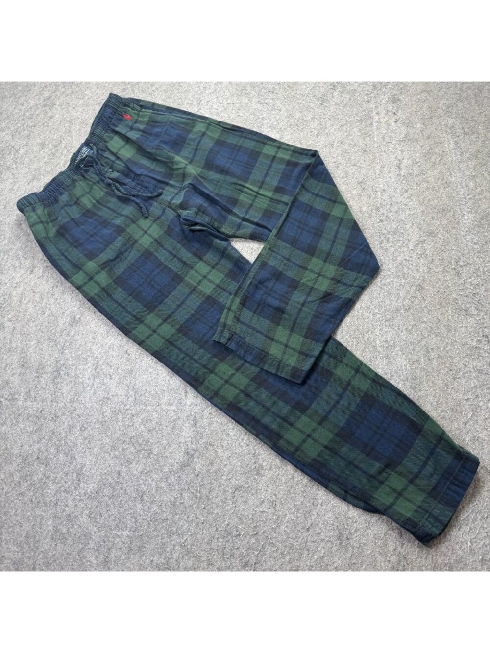 Polo Ralph Lauren Pajama Bottoms Men M Green Blue Flannel Plaid Lounge 28"